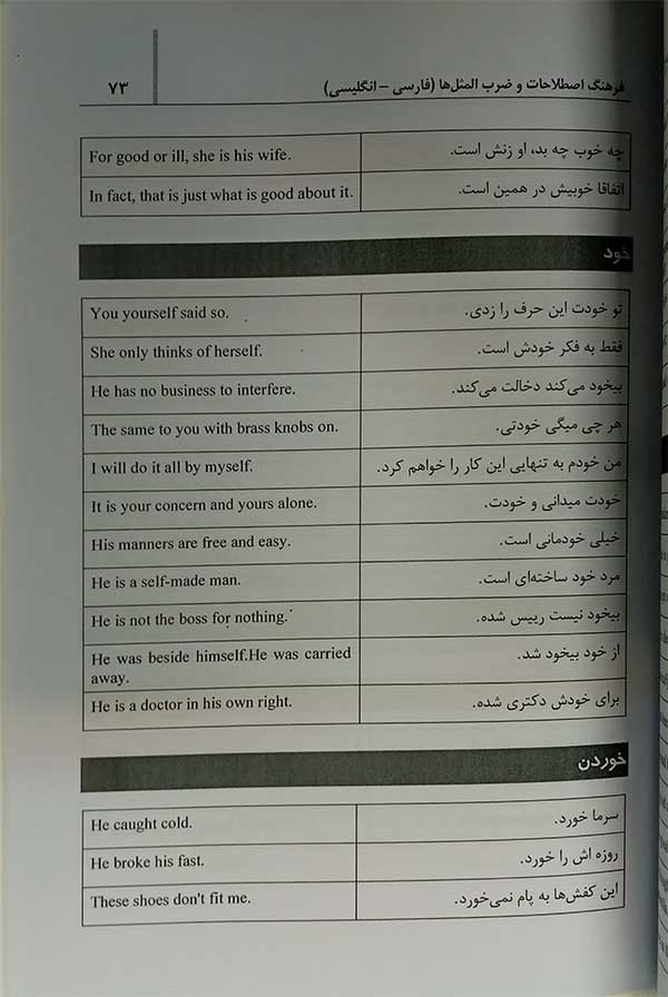 فرهنگ اصطلاحات و ضرب‌المثل‌ها فارسی-انگلیسی