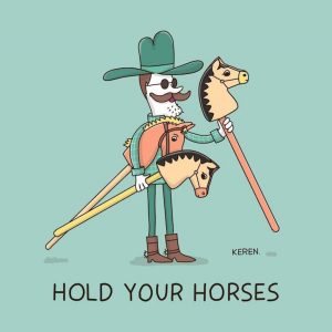 معنی اصطلاح Hold your Horses