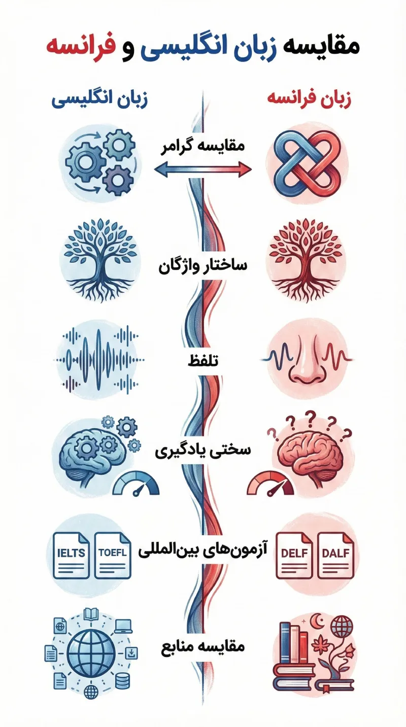 زبان فرانسه سخت تر است یا انگلیسی